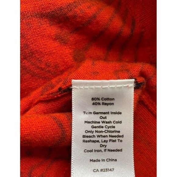 TALBOTS Red and Black Floral Long Sleeve Light Weight Cardigan Small - Picture 8 of 8